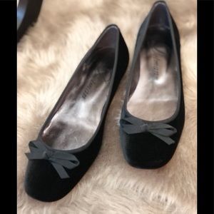 NIB Delman Black Velvet Ballet Flats Made in Spain